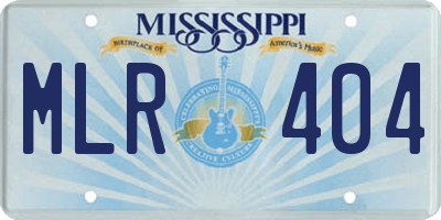 MS license plate MLR404