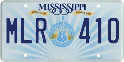 MS license plate MLR410
