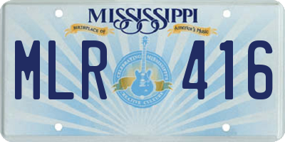 MS license plate MLR416