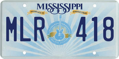 MS license plate MLR418