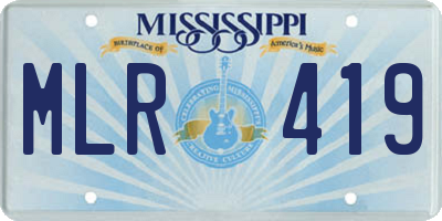 MS license plate MLR419