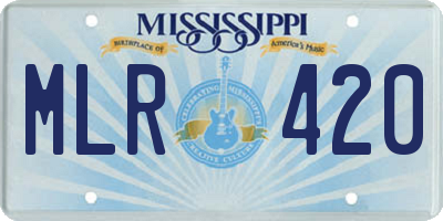 MS license plate MLR420