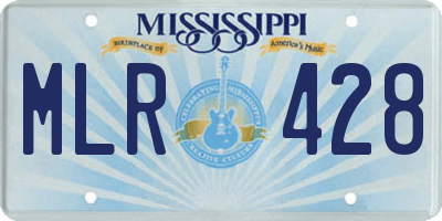 MS license plate MLR428