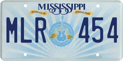 MS license plate MLR454