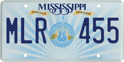 MS license plate MLR455