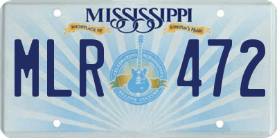 MS license plate MLR472