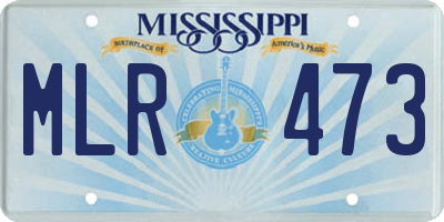 MS license plate MLR473