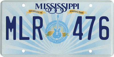 MS license plate MLR476