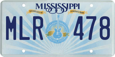 MS license plate MLR478