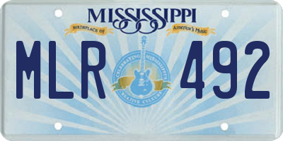 MS license plate MLR492