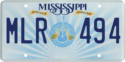 MS license plate MLR494