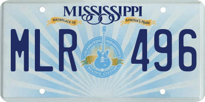 MS license plate MLR496