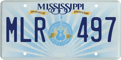 MS license plate MLR497