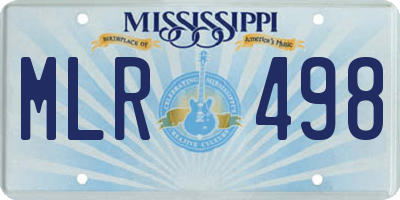 MS license plate MLR498