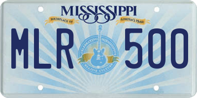 MS license plate MLR500