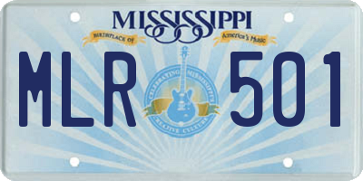 MS license plate MLR501