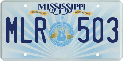 MS license plate MLR503