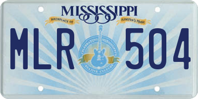 MS license plate MLR504