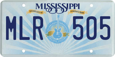 MS license plate MLR505