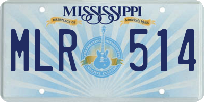 MS license plate MLR514