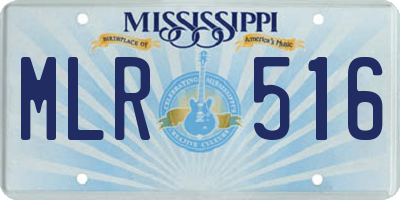 MS license plate MLR516