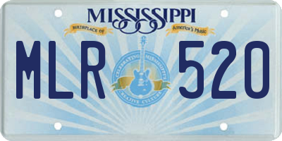 MS license plate MLR520