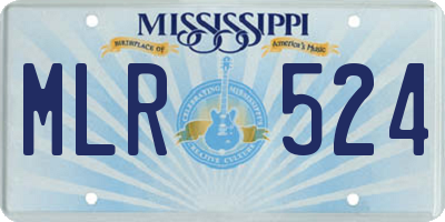 MS license plate MLR524