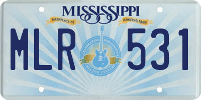 MS license plate MLR531