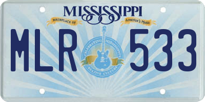 MS license plate MLR533