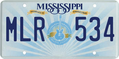 MS license plate MLR534