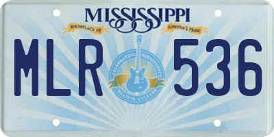 MS license plate MLR536