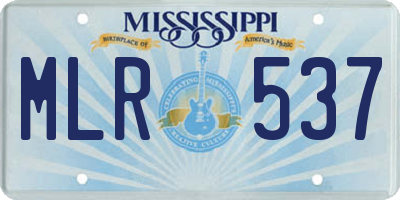 MS license plate MLR537