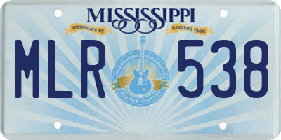 MS license plate MLR538
