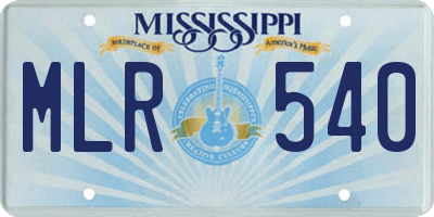 MS license plate MLR540