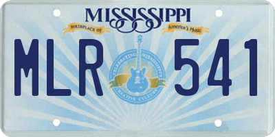MS license plate MLR541