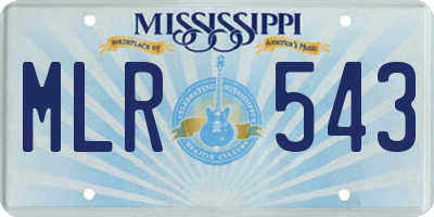 MS license plate MLR543