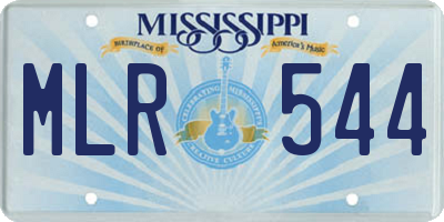 MS license plate MLR544
