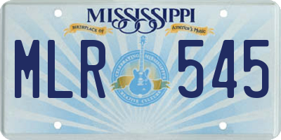 MS license plate MLR545