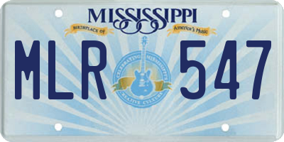 MS license plate MLR547