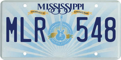 MS license plate MLR548