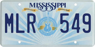 MS license plate MLR549