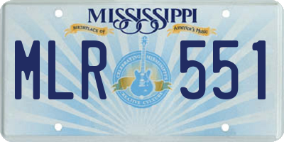 MS license plate MLR551