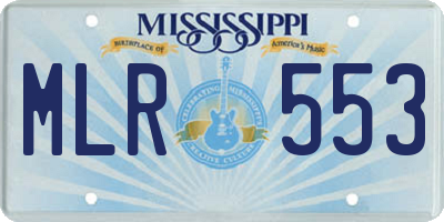 MS license plate MLR553