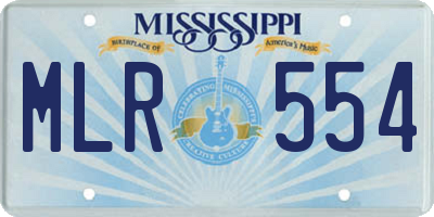 MS license plate MLR554