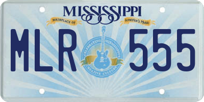 MS license plate MLR555