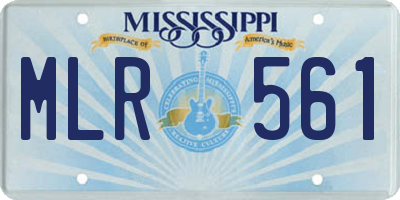 MS license plate MLR561