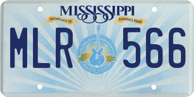 MS license plate MLR566