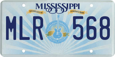 MS license plate MLR568