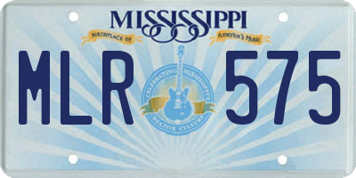MS license plate MLR575