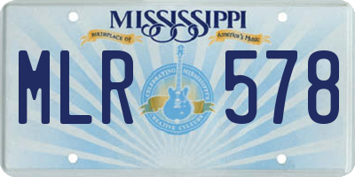 MS license plate MLR578